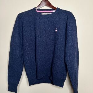 NWOT JACK WILLS Made In England Pure Wool Crew Neck Sweater. Navy Blue. Size L